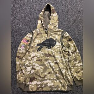 Nike Men’s Buffalo Bills Salute to Service Hoodie Sz Large Camo Camouflage